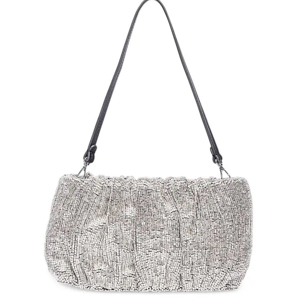 STAUD Bean beaded bag in silve